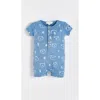 Babycottons Blue Coverall For Infant In Blue