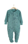 Babycottons Camou Waffle Footie Pajamas In Green