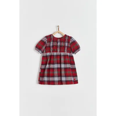 Babycottons Christmas Flannel Plaid Dress For Little Kid In Brown