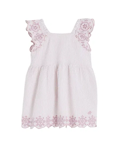 Babycottons Cloque Dress In Pink