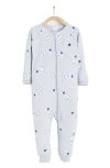 Babycottons Cosmos Glow One-piece Snug Pajamas In Grey