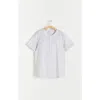 Babycottons Damon Mandarin Collar Short Sleeve Shirt For Big Kid In White