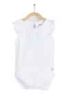 Babycottons Essentials Flutter Short Sleeve Bodysuit In White