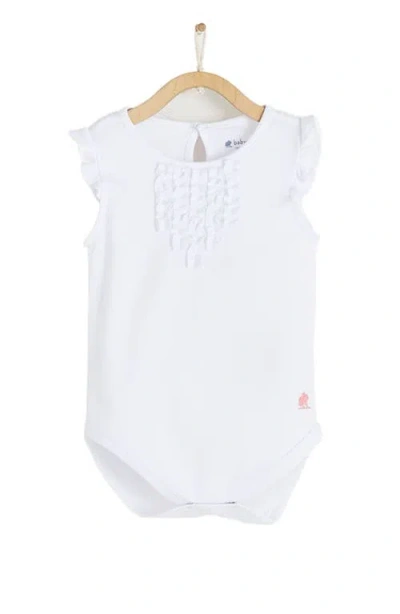 Babycottons Essentials Flutter Short Sleeve Bodysuit In White