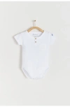Babycottons Essentials Mandarin Collar Bodysuit In White