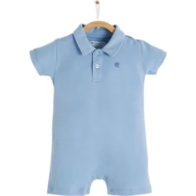 Babycottons Essentials Polo Romper In Light Blue