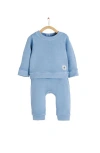 Babycottons Essentials Sweatshirt Baby Set In Light Blue