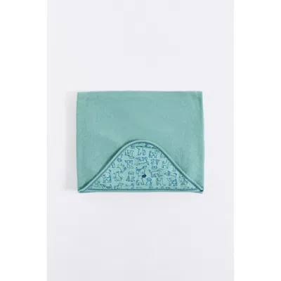 Babycottons Felix Large Hooded Towel In Blue