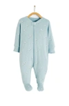 Babycottons Goose Zip Footed Pajama In Light Blue
