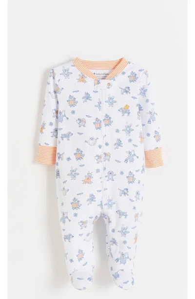 Babycottons Kids'  Halloween Zip Footed Pajama For Infant In Blue