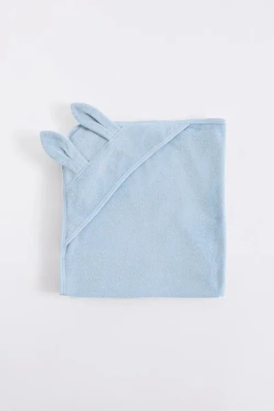 Babycottons Hoppers Small Hooded Towel In Blue