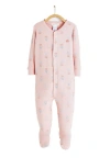 Babycottons Kate Front-snap Snug Fit Footie In Pink