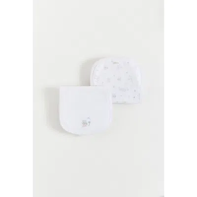 Babycottons Little Panda Curve Burps 2-pack In White