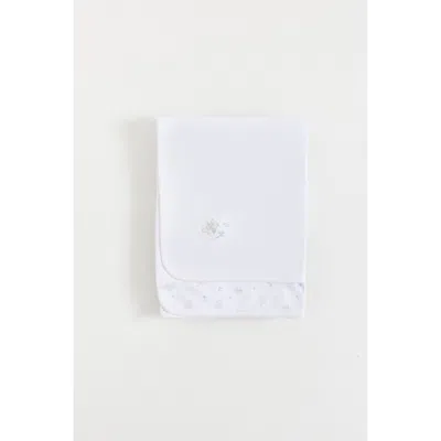 Babycottons Little Panda Receiving Blanket In White