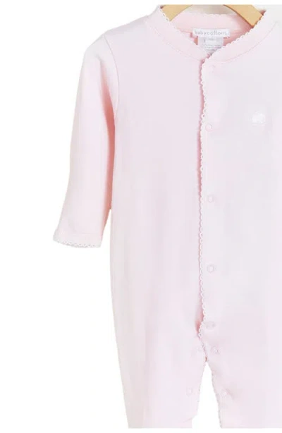 Babycottons Kids'  Logo Footie Pajamas In Pink