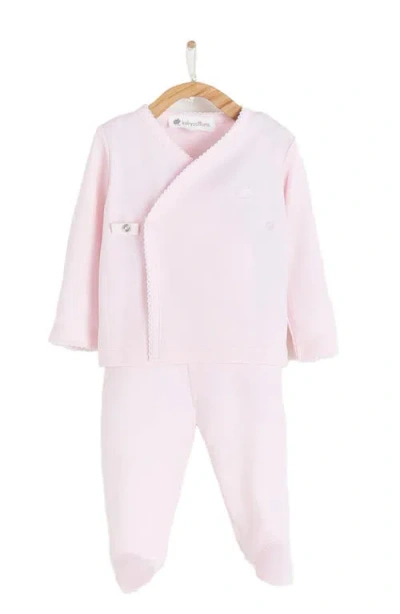Babycottons Kids'  Logo Kimono & Pants Set In Pink