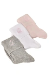 Babycottons Logo Socks Set Of 3 In Pink