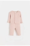 Babycottons Mat 0 Cardigan And Pants Set  For Infant In Pink