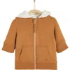 Babycottons Merlin Fleece & Teddy Fleece Hoodie In Camel