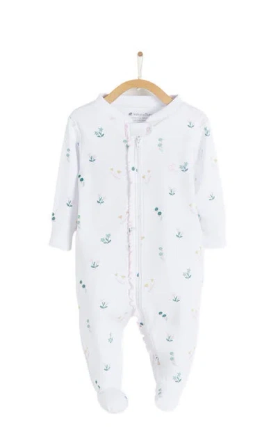 Babycottons Mila Zip Footed Pajama In Pink