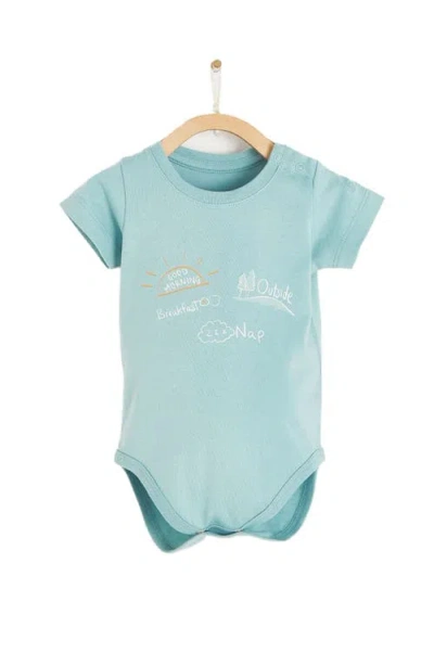 Babycottons Mundi Graphic Short Sleeve Bodysuit In Navy