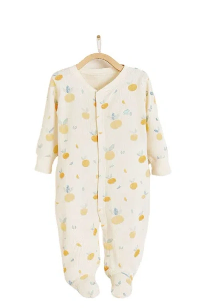 Babycottons Nature Waffle Footie Pajamas In Off White
