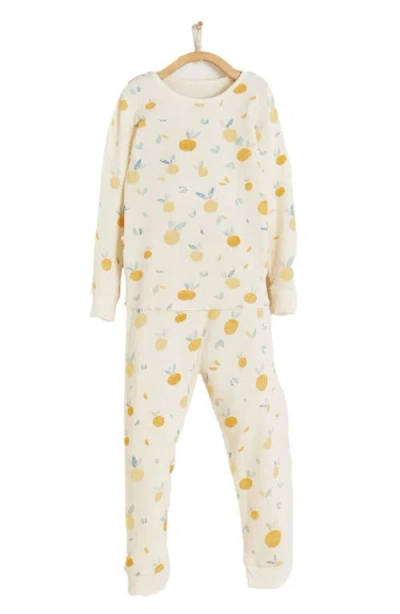 Babycottons Kids'  Nature Waffle Snug 2pc Pajamas In Off White