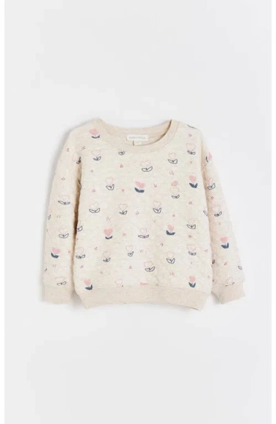 Babycottons Pat Printed Hearts Sweatshirt For Little Kid & Big Kid In Neutral