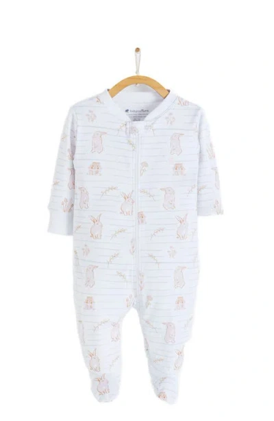 Babycottons Pom Pom Zip Footed Pajama In Multi
