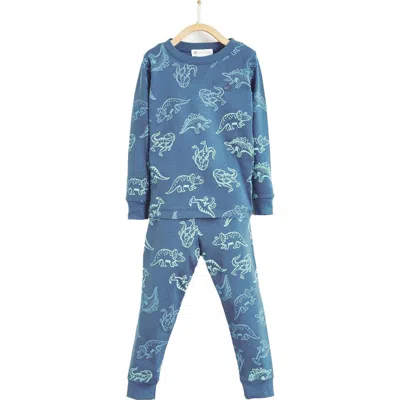 Babycottons Kids'  Rex Snug Two-piece Pajamas In Navy
