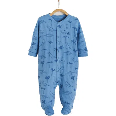 Babycottons Roar Front-snap Footie In Full Print