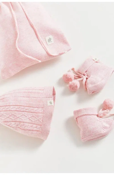 Babycottons Kids'  Set Gorro+bootie Stars For Infant In Pink