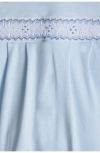 Babycottons Smock Pima Footed Playsuit In Blue