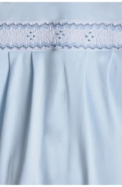 Babycottons Smock Pima Footed Playsuit In Blue