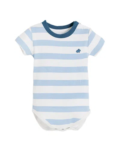 Babycottons Kids'  Striped Bodysuit In Blue