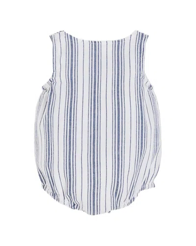Babycottons Kids'  Striped Coverall In Gray