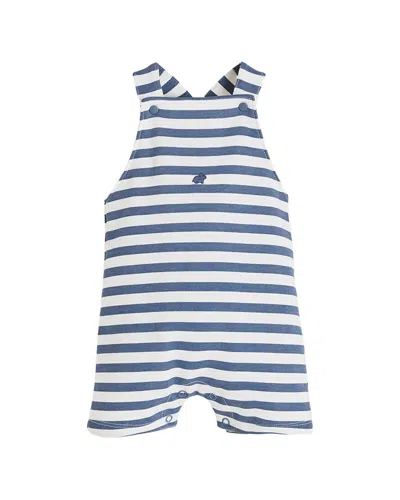 Babycottons Kids'  Striped Coverall In Blue