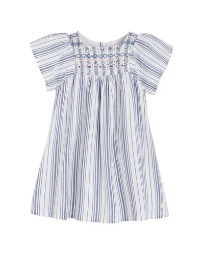Babycottons Striped Dress In Blue