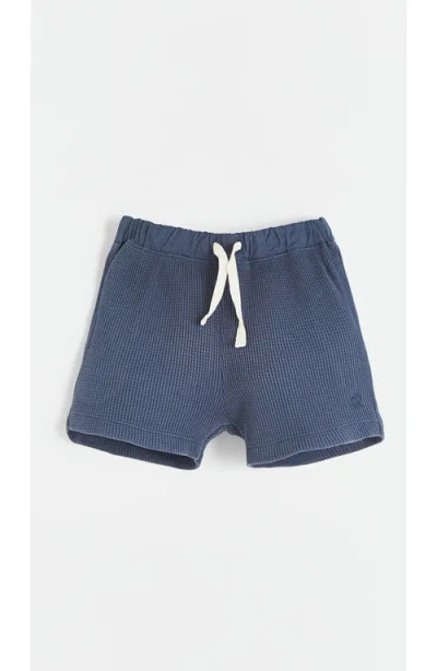 Babycottons Waffle Short For Little Kid & Big Kid In Blue
