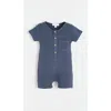 Babycottons Waffle Short Romper For Infant In Blue
