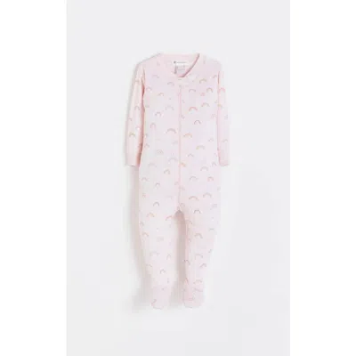 Babycottons Whimsy Snug Zip Footed Pajama For Infant In Pink