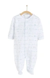 Babycottons Woods Pajama Snap Footie In Blue