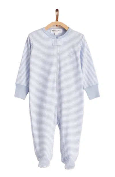Babycottons Woods Ray Double Zip Footie In Blue