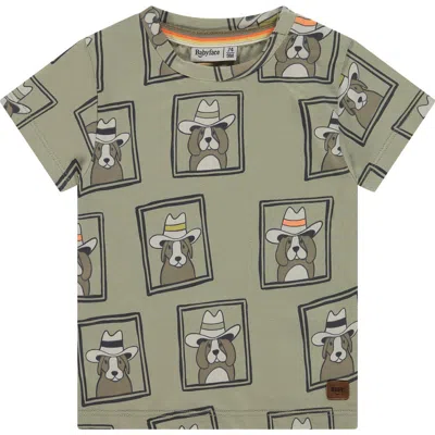 Babyface Allover Western Graphic Short Sleeve T-shirt In Green