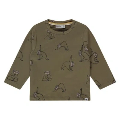 Babyface Allover Yoga Koala Long Sleeve Shirt In Green