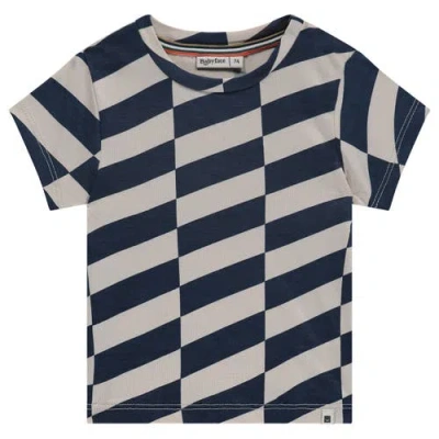 Babyface Asymmetrical Print Short Sleeve T-shirt In Blue