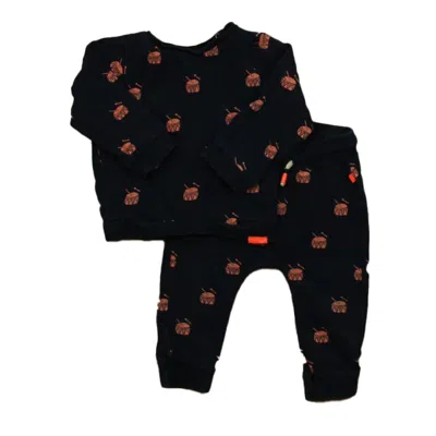 Pre-owned Babyface Kids' Baby Face Girls Navy Pink Drums Apparel Sets In Blue