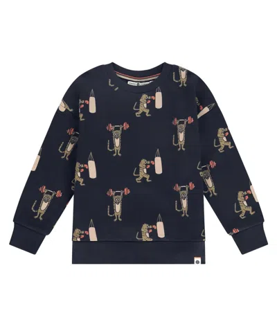 Babyface Kids' Boy's Boxing Tiger Sweatshirt In Night In Blue