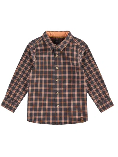 Babyface Kids' Boy's Long Sleeve Shirt In Dark Grey/orange In Multi