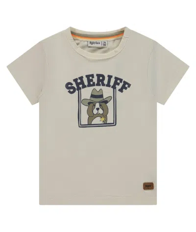 Babyface Kids' Boy's Pup Sheriff Short Sleeve T Shirt In Off White In Neutral
